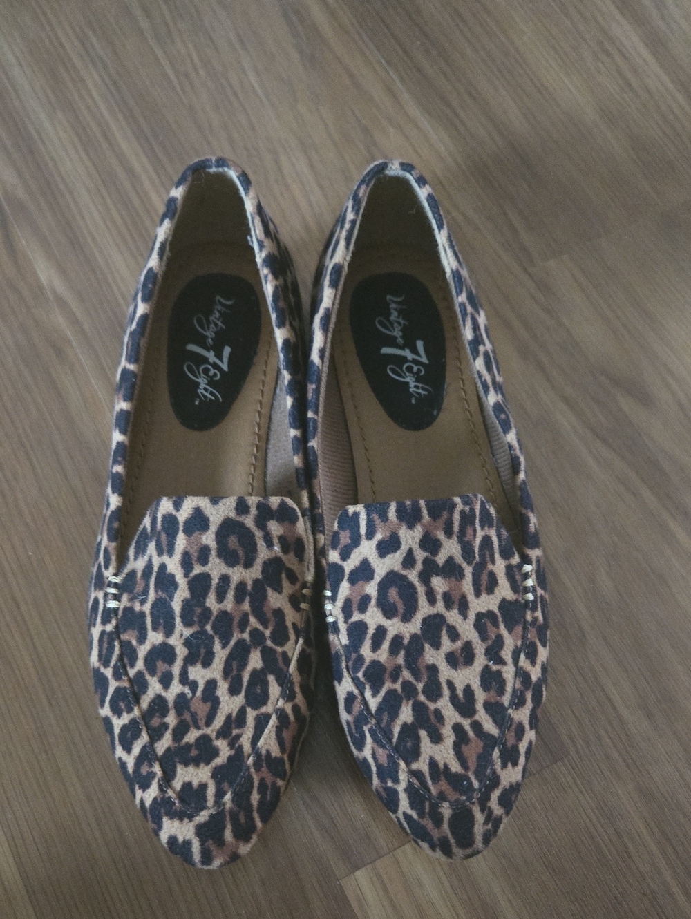 Leopard Print Slip-On Flats in Brown/Black - Lucky Eight